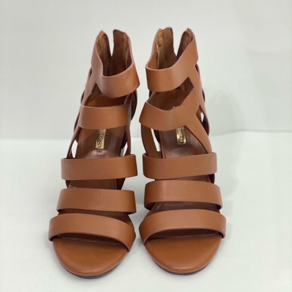 BCBGeneration Brown Strap Wedges